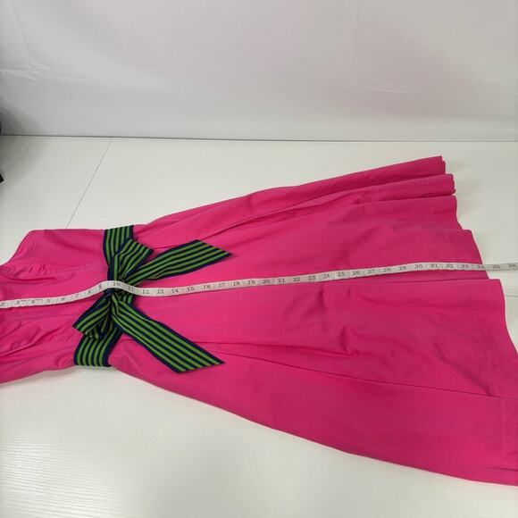 Lilly Pulitzer Pink Strapless Sundress with Green Bow Accent Size 0 MM0749 - Picture 4 of 9